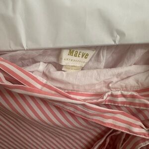 Maeve Blouse with Pink and White Stripes by Anthropologie.